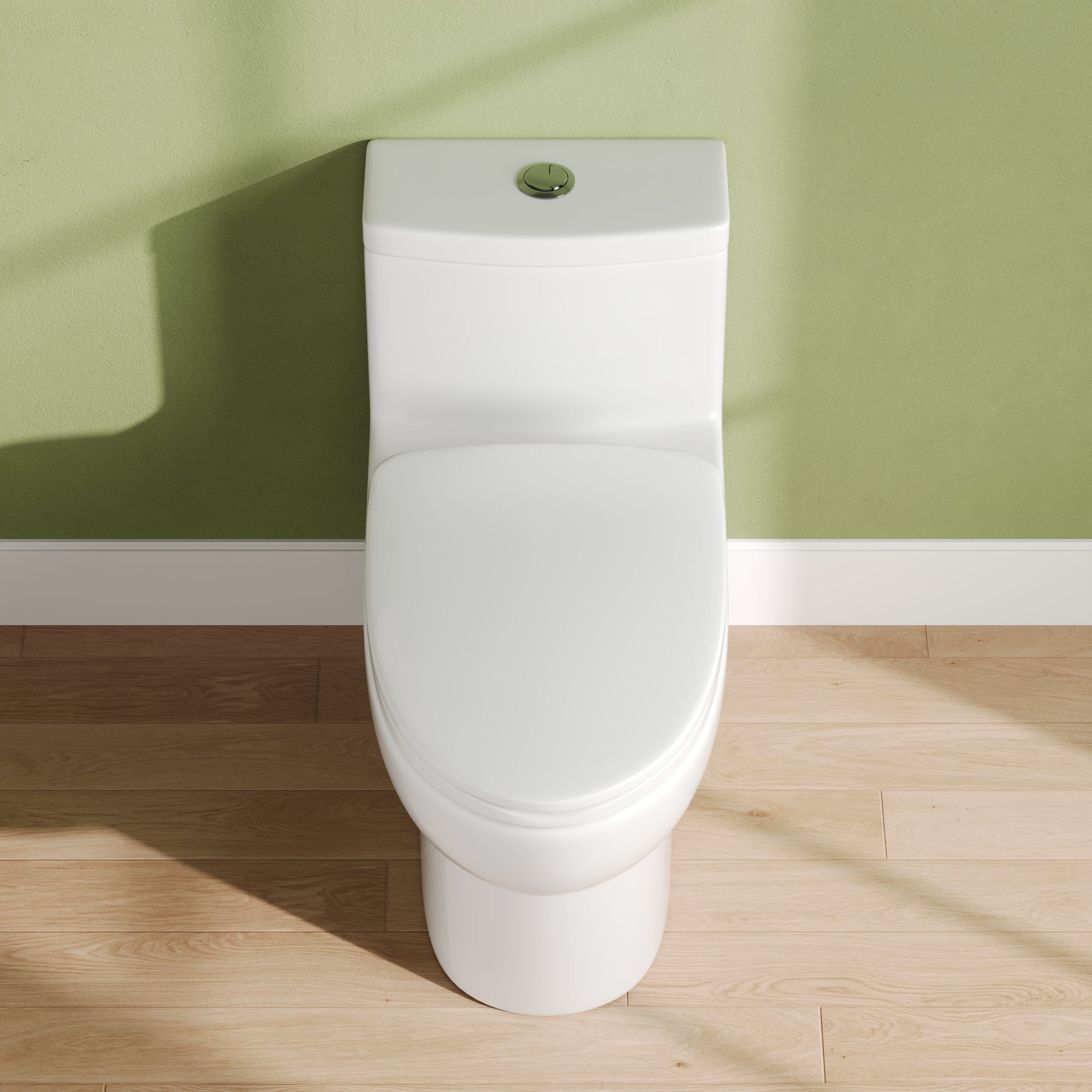 DeerValley Elongated Bathroom Toielt, Dual Flush 1.1/1.6 GPF White Modern Toilet with ADA Seat Height, 12" Rough-In,DV-1F026Pro
