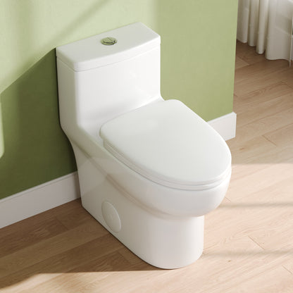 DeerValley Elongated Bathroom Toielt, Dual Flush 1.1/1.6 GPF White Modern Toilet with ADA Seat Height, 12" Rough-In,DV-1F026Pro