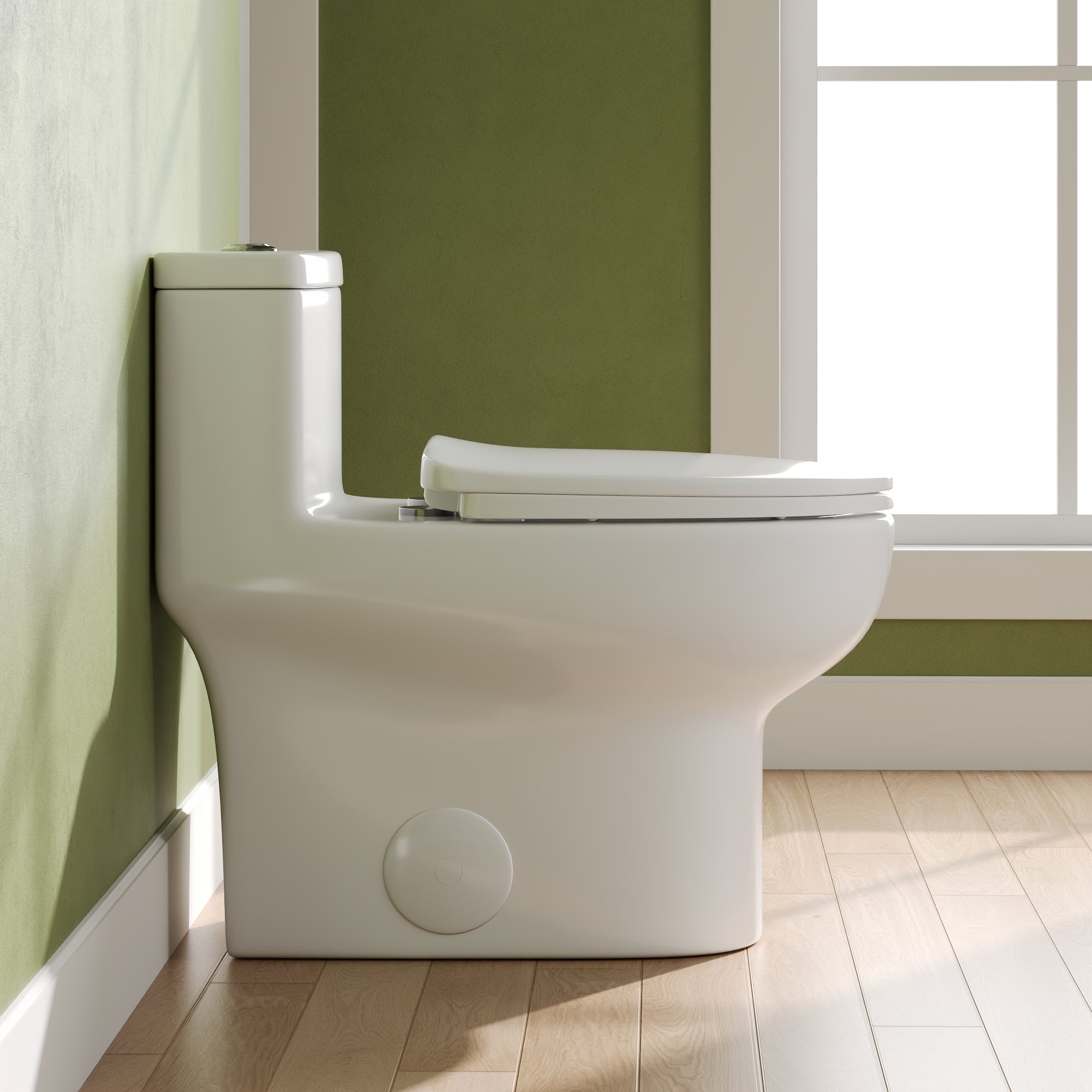 DeerValley Elongated Bathroom Toielt, Dual Flush 1.1/1.6 GPF White Modern Toilet with ADA Seat Height, 12" Rough-In,DV-1F026Pro
