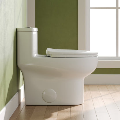 DeerValley Elongated Bathroom Toielt, Dual Flush 1.1/1.6 GPF White Modern Toilet with ADA Seat Height, 12" Rough-In,DV-1F026Pro