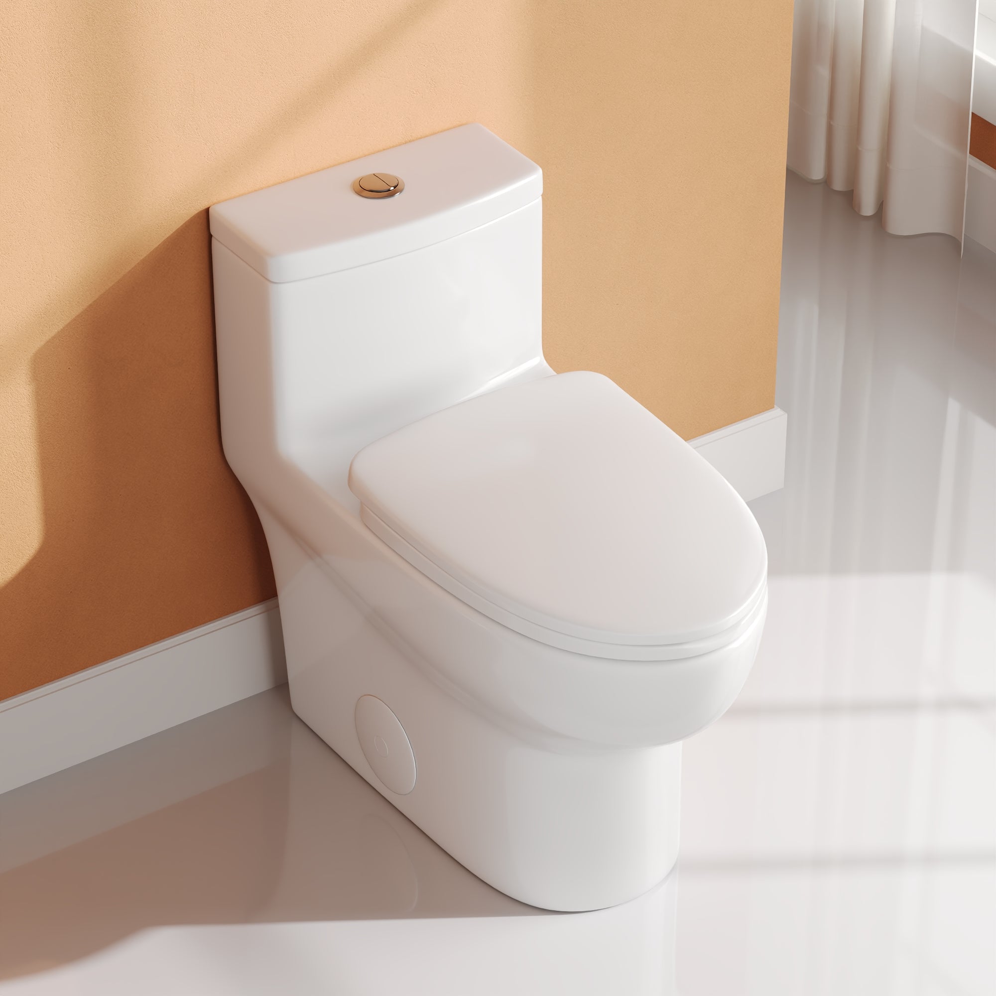 DeerValley Elongated Bathroom Toielt, Dual Flush 1.1/1.6 GPF White Modern Toilet with ADA Seat Height, 12" Rough-In,DV-1F026Pro