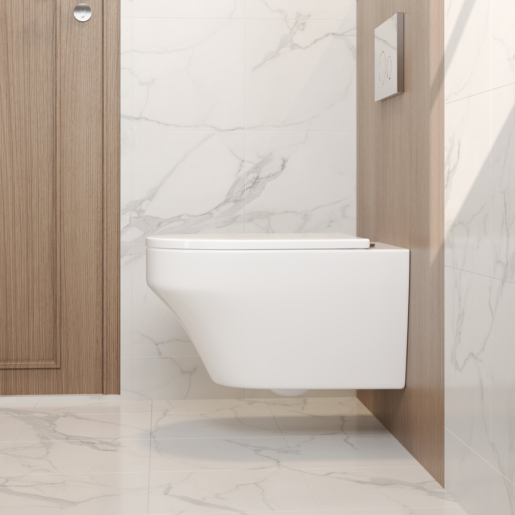 2-Piece Toilet Elongated Dual-Flush Wall Mounted Toilet  (Seat Included) - DV-1F00292-CF/DV-1F0292