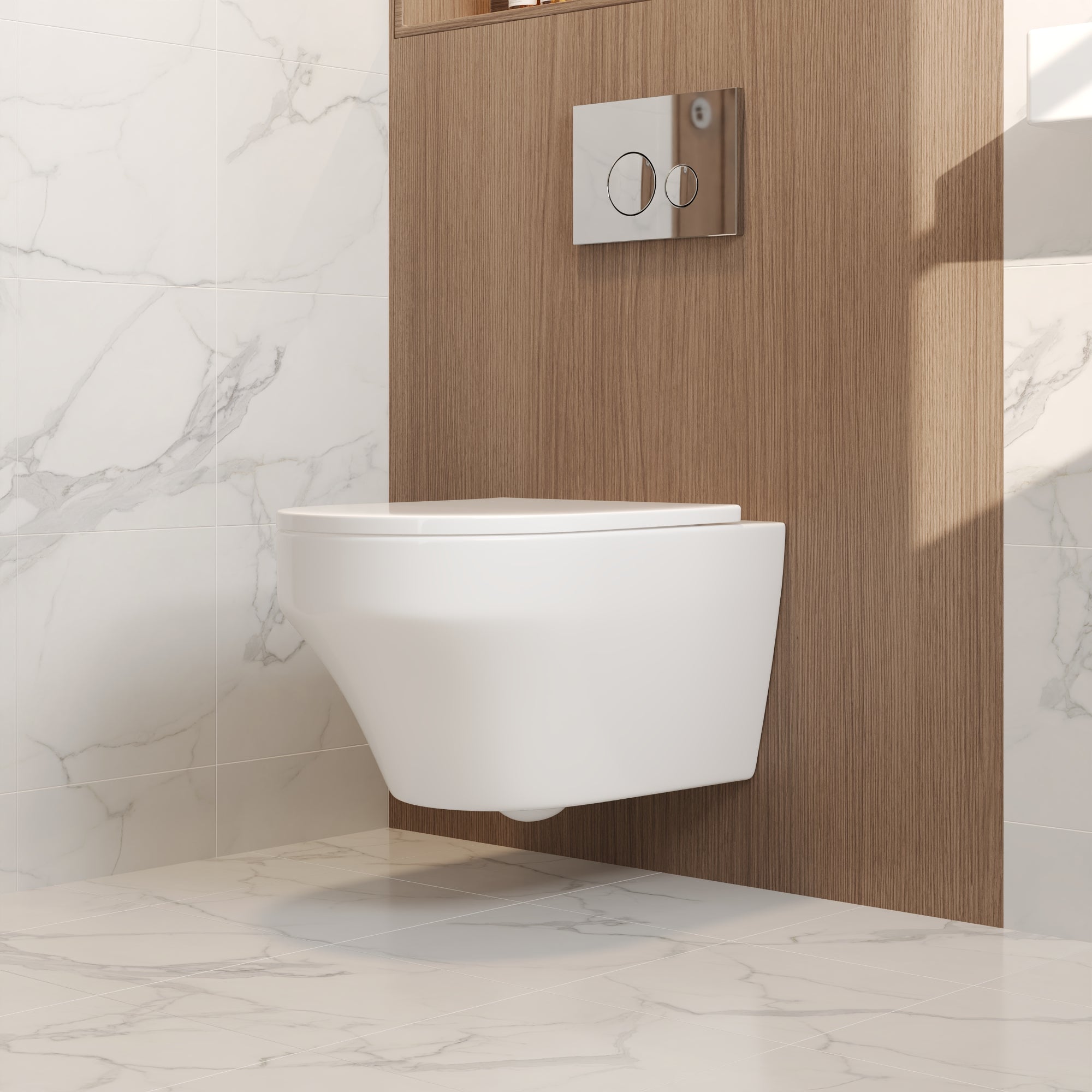 2-Piece Toilet Elongated Dual-Flush Wall Mounted Toilet  (Seat Included) - DV-1F00292-CF/DV-1F0292