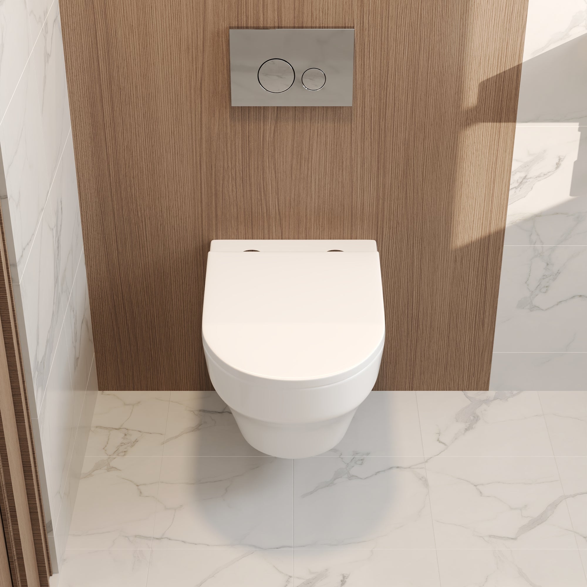 2-Piece Toilet Elongated Dual-Flush Wall Mounted Toilet (Seat