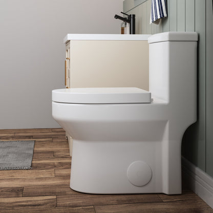 DeerValley Liberty Compact Toilets with Crisp White Button - High-Efficiency Round Toilet (Seat Included),DV-1F52812-G/W/B
