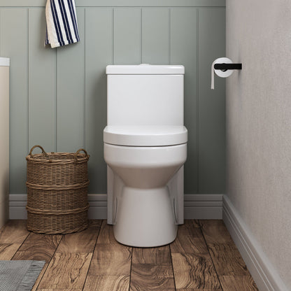 DeerValley Liberty Compact Toilets with Crisp White Button - High-Efficiency Round Toilet (Seat Included),DV-1F52812-G/W/B