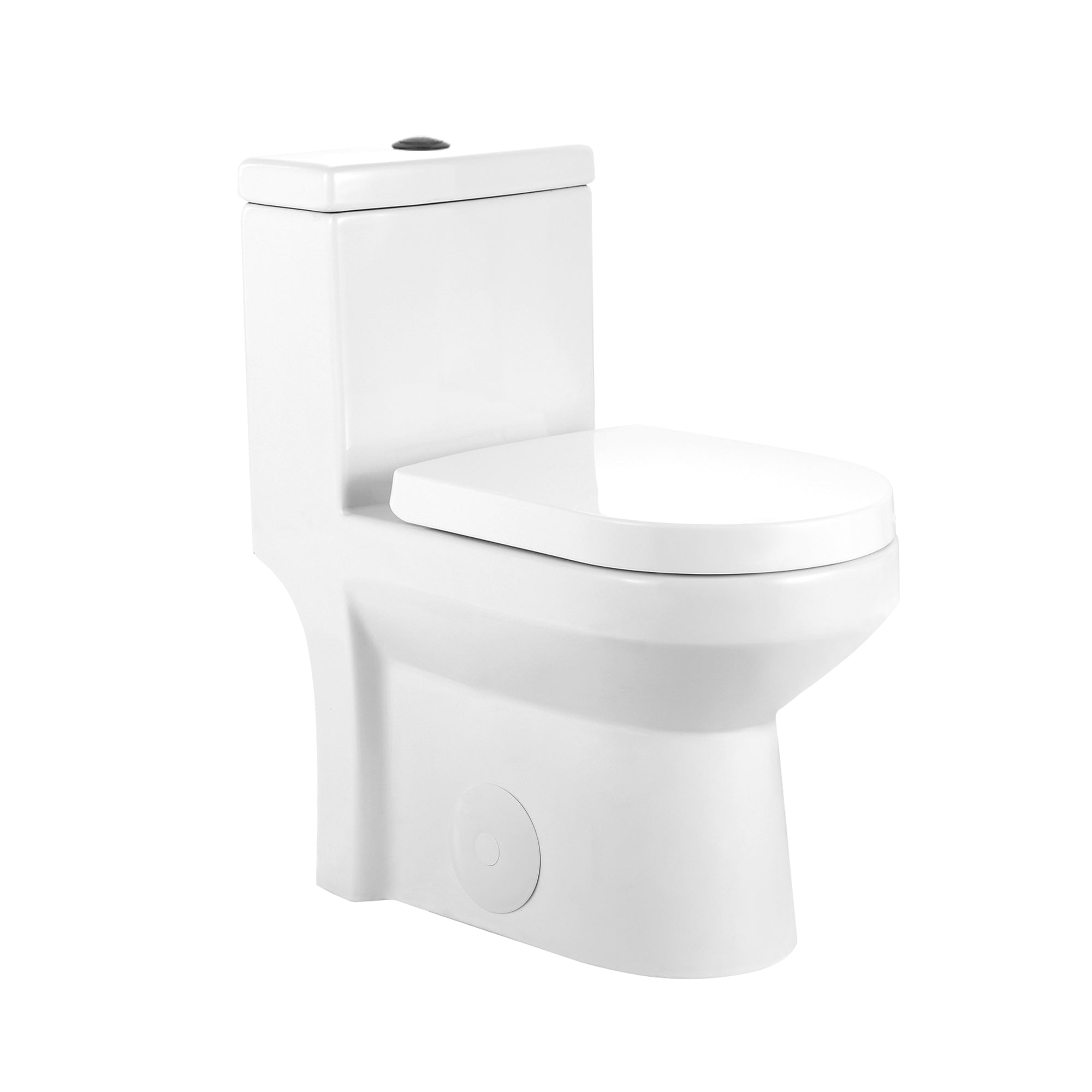 DeerValley Liberty Compact Toilets with Crisp White Button - High-Efficiency Round Toilet (Seat Included),DV-1F52812-G/W/B