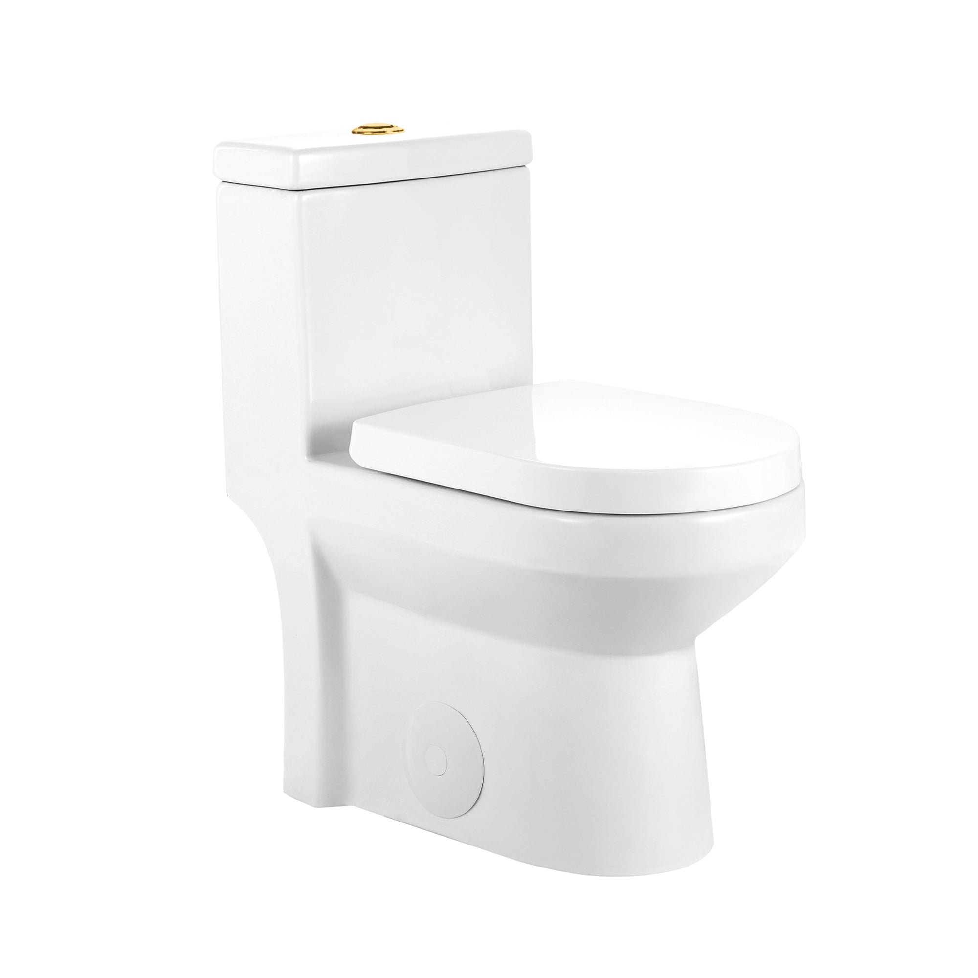 DeerValley Liberty Compact Toilets with Crisp White Button - High-Efficiency Round Toilet (Seat Included),DV-1F52812-G/W/B