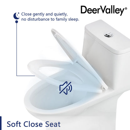 Ally 10" Rough-in Dual-Flush Elongated One-Piece Toilet with Glazed Surface Modern Toilet with Comfort Seat Height (Seat Included)
