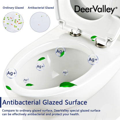 Ally 10" Rough-in Dual-Flush Elongated One-Piece Toilet with Glazed Surface Modern Toilet with Comfort Seat Height (Seat Included)