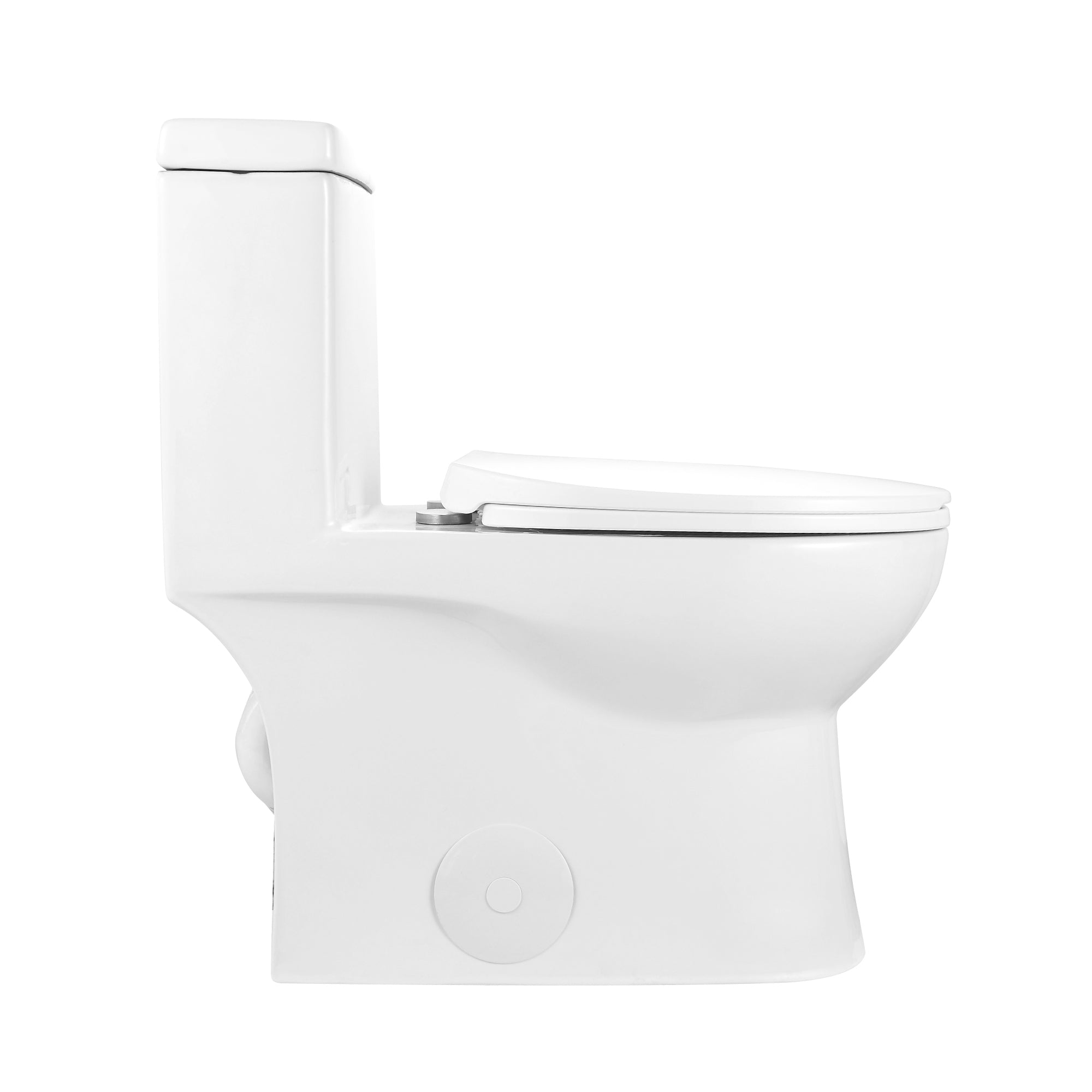 Ally 10" Rough-in Dual-Flush Elongated One-Piece Toilet with Glazed Surface Modern Toilet with Comfort Seat Height (Seat Included)