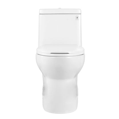 Ally 10" Rough-in Dual-Flush Elongated One-Piece Toilet with Glazed Surface Modern Toilet with Comfort Seat Height (Seat Included)