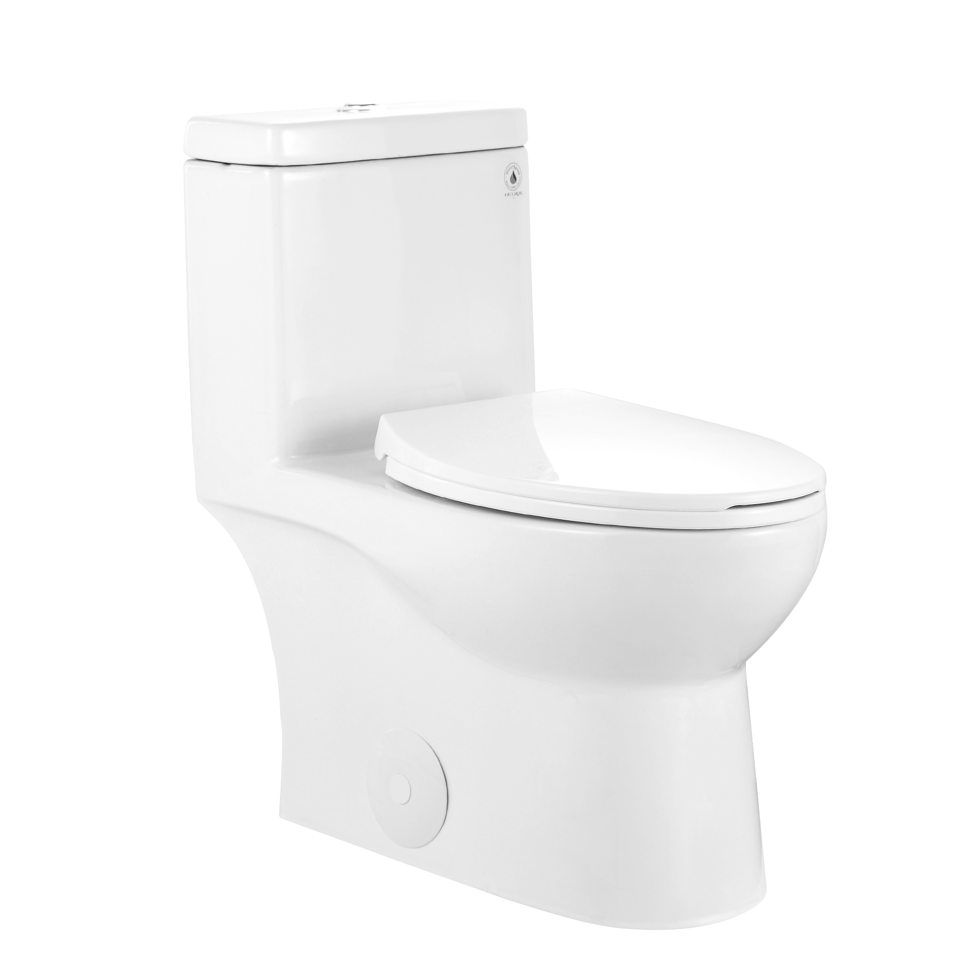 Ally 10" Rough-in Dual-Flush Elongated One-Piece Toilet with Glazed Surface Modern Toilet with Comfort Seat Height (Seat Included)