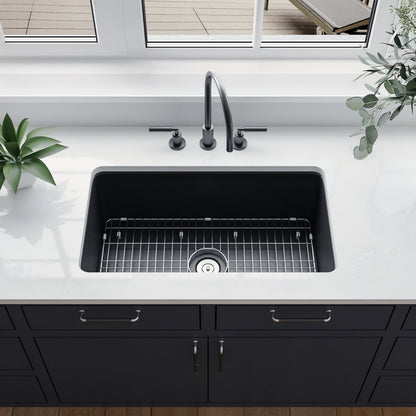 DeerValley Bath DeerValley DV-1K0016 Glen Rectangle Fireclay 31.89" L x 19.09" W Farmhouse Kitchen Sink Kithcen Sink