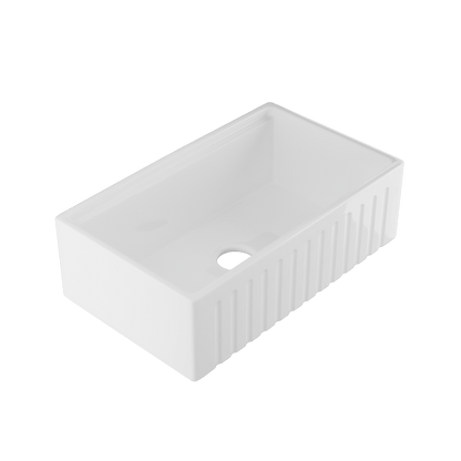 33" L X 20" W Rectangular Workstation Farmhouse Kitchen Sink, Easy-Cleaning