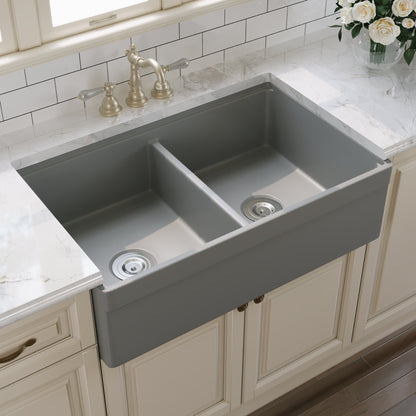 32.87" L x 20" W Rectangular Workstation Farmhouse Kitchen Sink, Easy-Cleaning With Multiple Colors