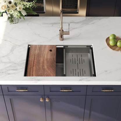 DeerValley Drop-In Kitchen Sink, S304 Stainless Steel Workstation Sink with Accessories