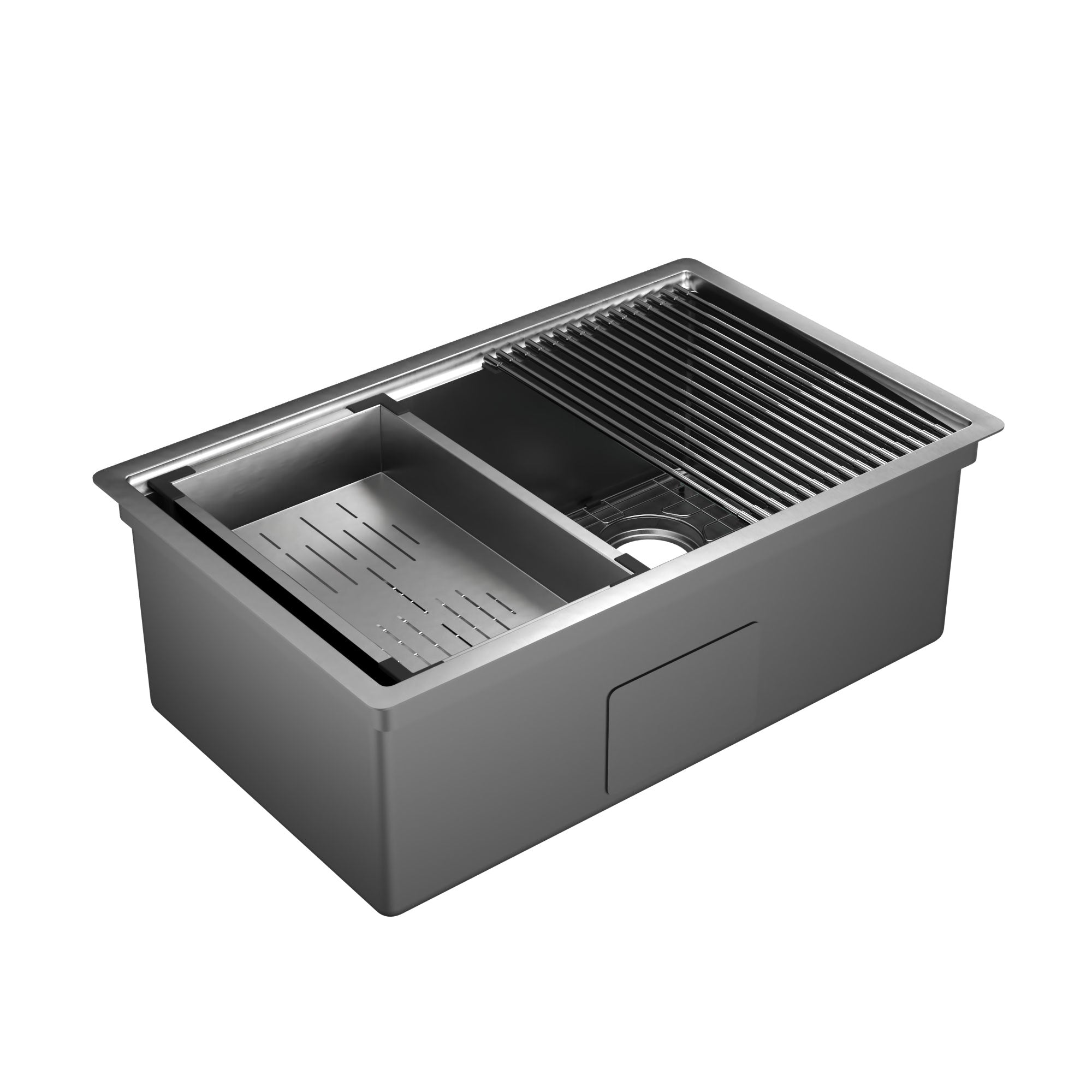 DeerValley Drop-In Kitchen Sink, S304 Stainless Steel Workstation Sink with Accessories