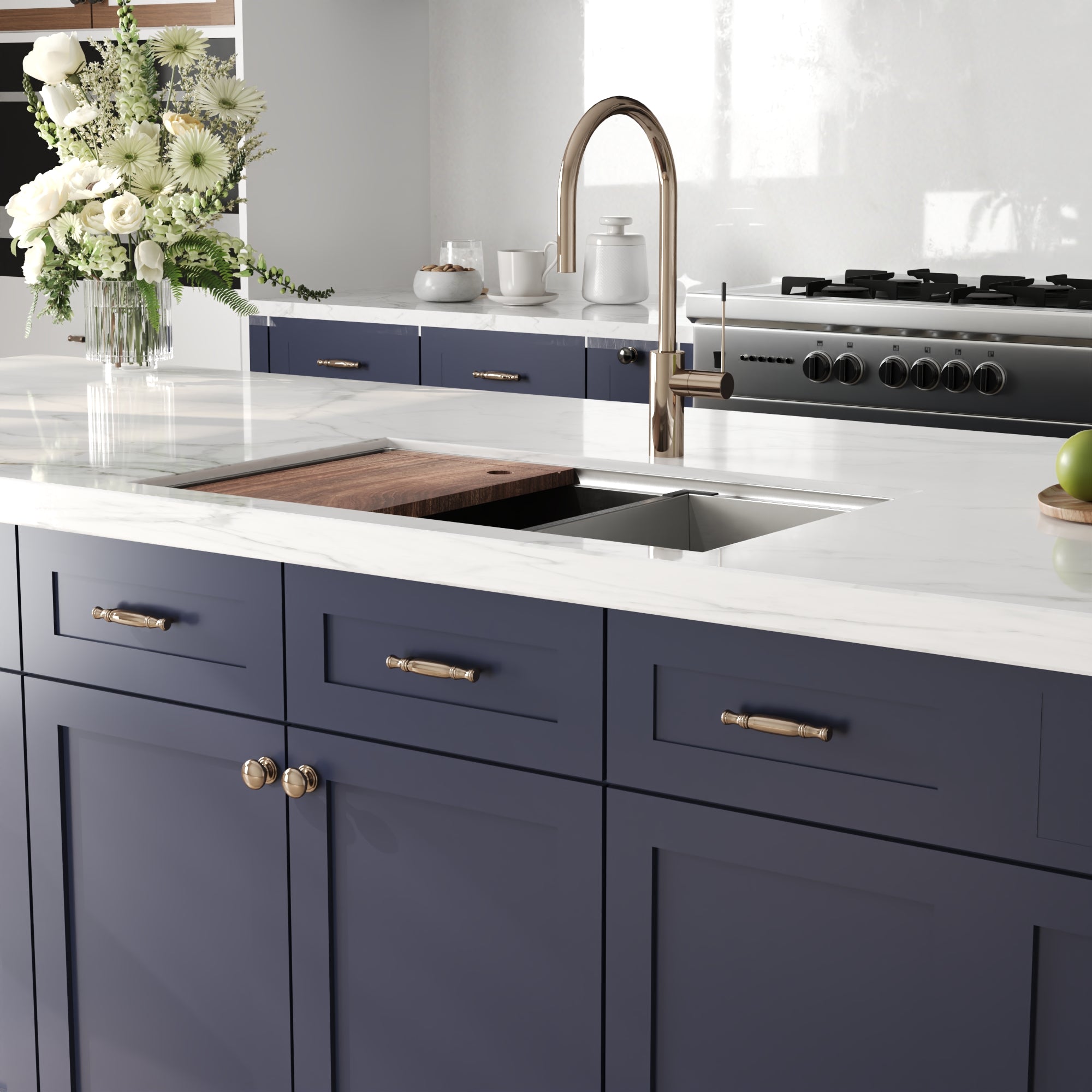 DeerValley Drop-In Kitchen Sink, S304 Stainless Steel Workstation Sink with Accessories