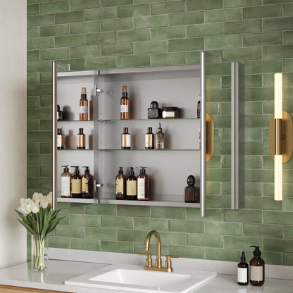 Rectangular Bathroom Medicine Cabinet, Frameless With Mirror With Multiple Types