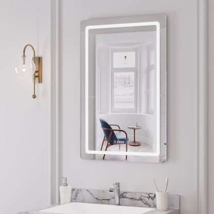 Led Bathroom Mirror with Lights,Smart Dimmable Vanity Mirrors for Wall, Anti-FogTime Mode Control Makeup Mirror