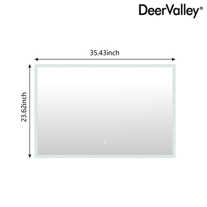 Led Bathroom Mirror with Lights, Smart Dimmable Vanity Mirrors for Wall, Anti-Fog Makeup Mirror