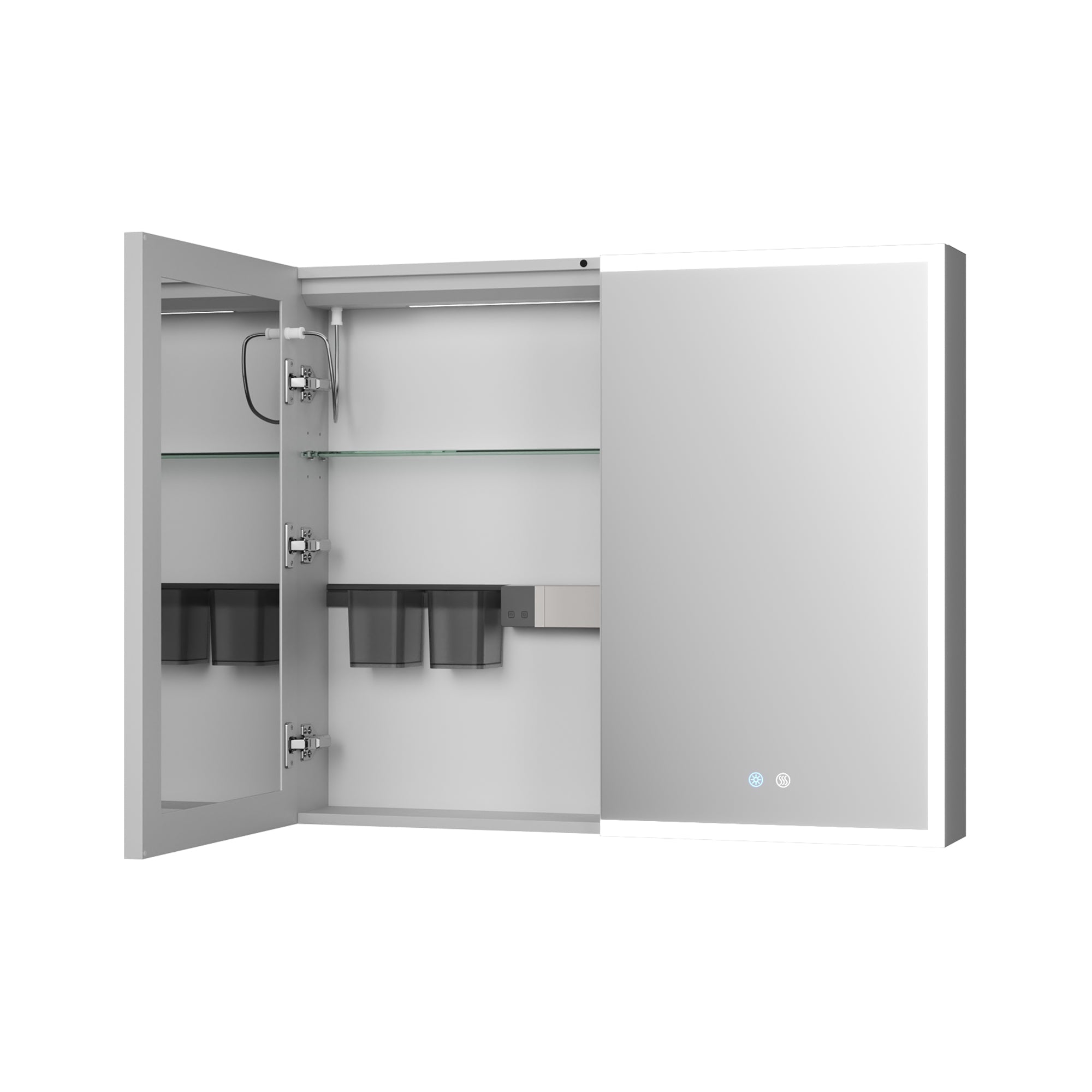 DeerValley Smart LED Mirror Cabinet with Tri-Color Lighting, Stepless Dimming, and Defogger