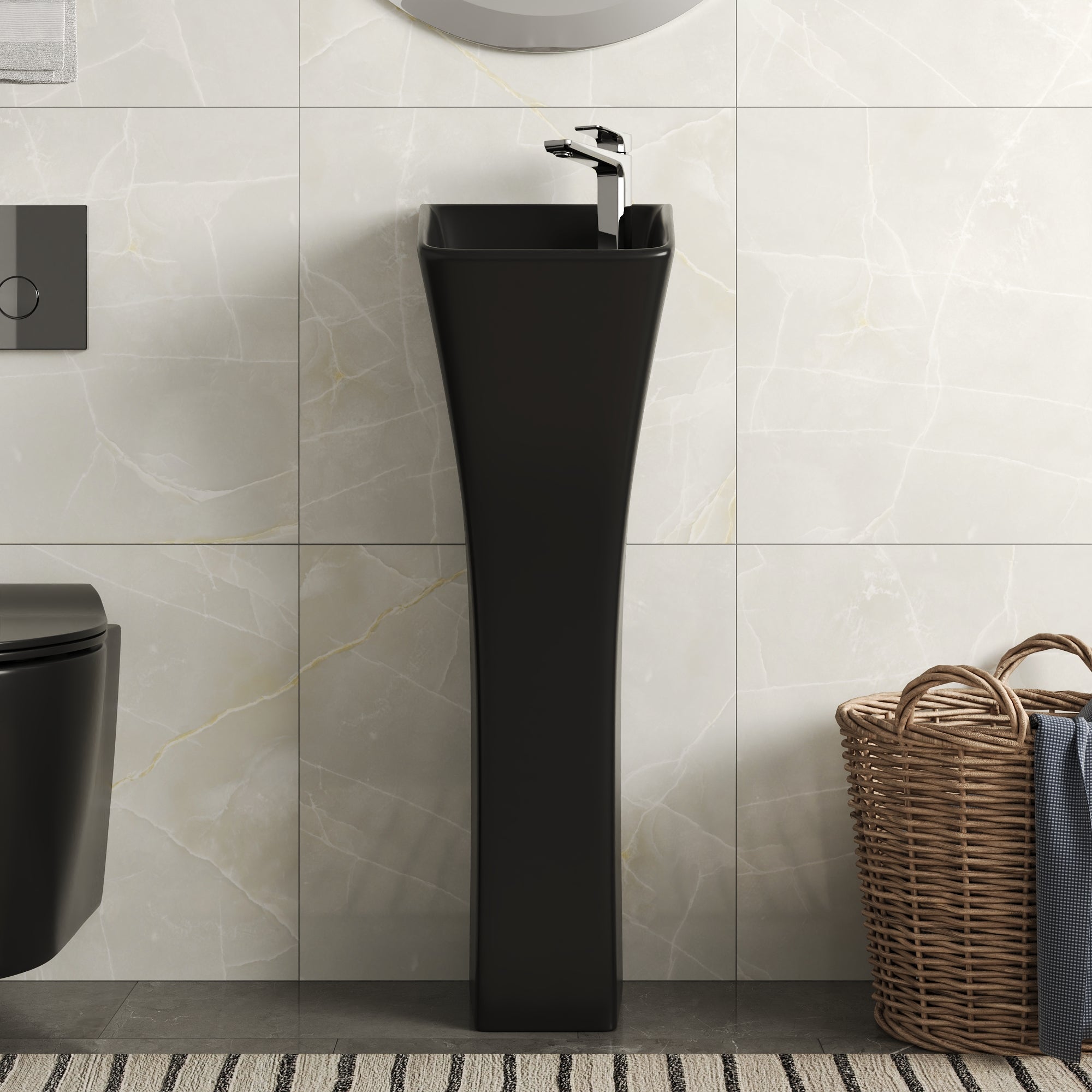 DeerValley DV-1P529/DV-1P529B Horizon Small Pedestal Bathroom Sink