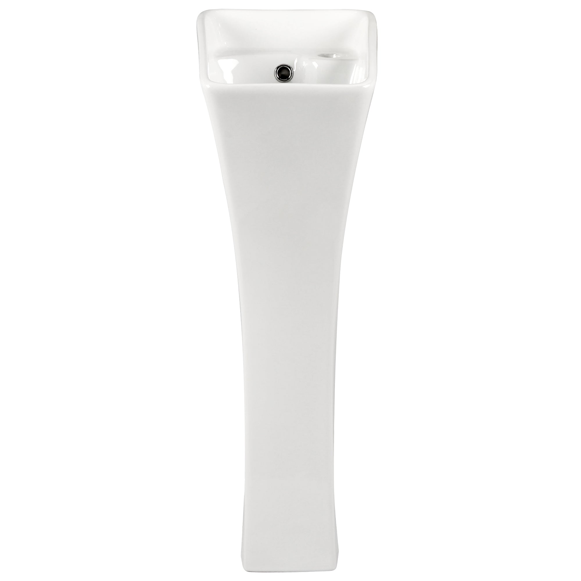 Horizon Small Pedestal Bathroom Sink 11"L x 13"W x 35"H Ceramic One Piece Bath Sink with Overflow