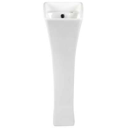 Horizon Small Pedestal Bathroom Sink 11"L x 13"W x 35"H Ceramic One Piece Bath Sink with Overflow