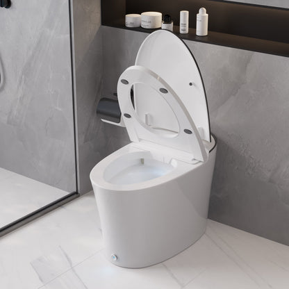 DeerValley DV-1S0019/V1/V3 Tankless Elongated Smart Toilet Quiet-Closed Heated Seat Sensor Auto, Foot Kick & Blackout Flush, Night Light