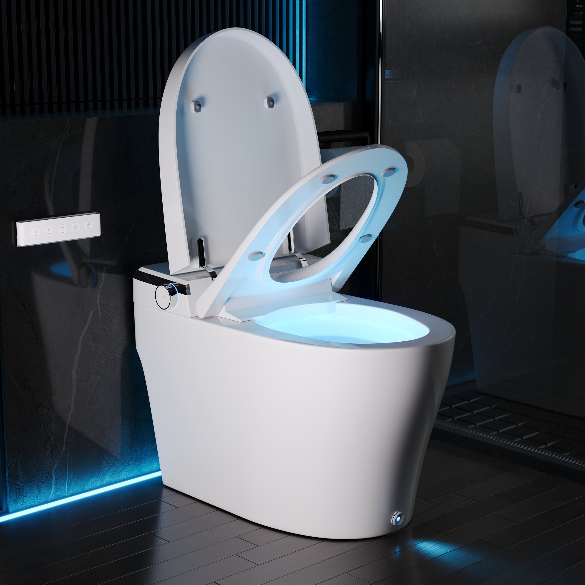DeerValley DV-1S0029-V3 Premium Tankless Elongated Smart Bidet Toilet, Foot Kick Flush, Warm Wash (Seat Included), Female Wash