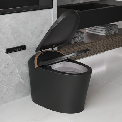 DeerValley DV-1S0160/V1/V3 Tankless Elongated Smart Toilet with Off-Seat Flush/Foot Sensor Flush, Automatic Tankless Toilet with Heated Seat, Warm Water Cleaning, Warm Air dryer