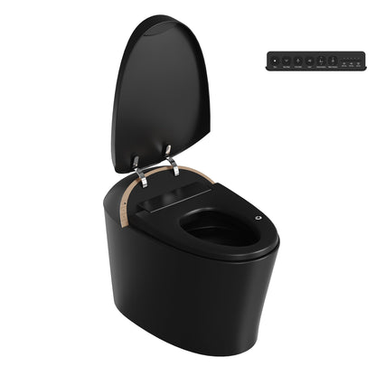 DeerValley DV-1S0160/V1/V3 Tankless Elongated Smart Toilet with Off-Seat Flush/Foot Sensor Flush, Automatic Tankless Toilet with Heated Seat, Warm Water Cleaning, Warm Air dryer