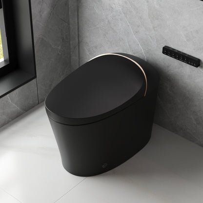 DeerValley DV-1S0160/V1/V3 Tankless Elongated Smart Toilet with Off-Seat Flush/Foot Sensor Flush, Automatic Tankless Toilet with Heated Seat, Warm Water Cleaning, Warm Air dryer