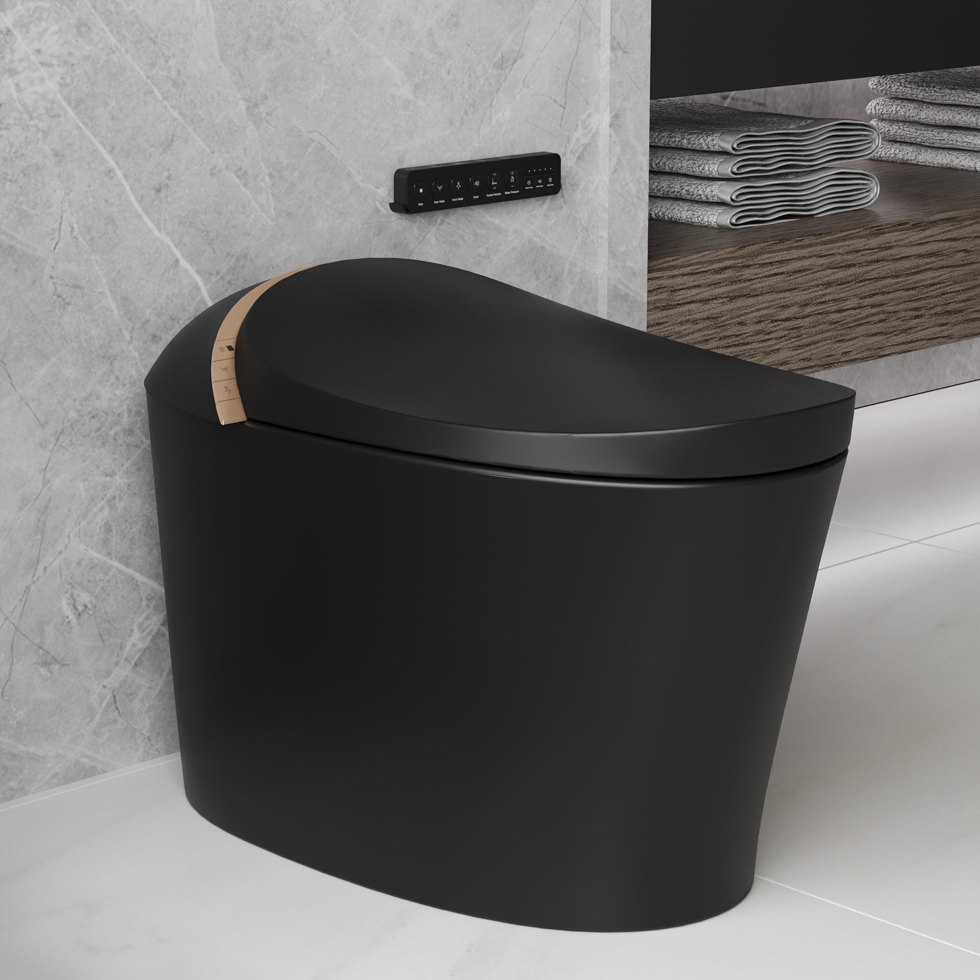 BD-1　COMFORT DeerValley Smart Toilet with Off-Seat Flush/Foot Sensor Flush, Automat