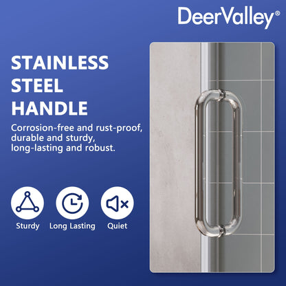 DYNASTY Frameless Neo-Angle Shower Enclosure, 0.39" Clear Tempered Glass, Stainless Steel Accessories