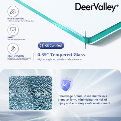 DeerValley DV-1SD0212 Frameless Neo-Angle Shower Enclosure, 0.39" Clear Tempered Glass, Stainless Steel Accessories