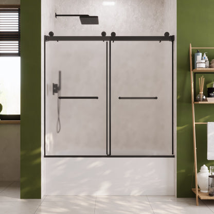LIBERTY 60" x 62" Tub Shower Door Double Sliding Bypass Sliding Bathtub Door