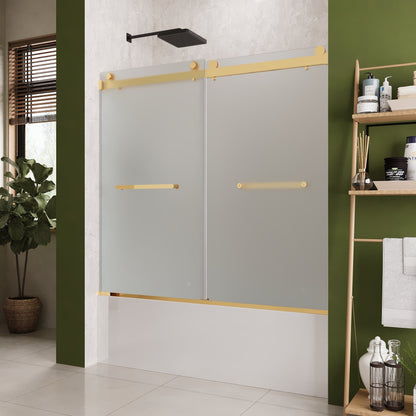 LIBERTY 60" x 62" Tub Shower Door Double Sliding Bypass Sliding Bathtub Door