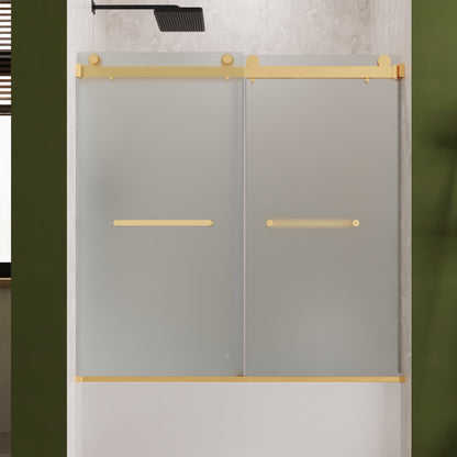 LIBERTY 59" x 59" Tub Shower Door Double Sliding Bypass Sliding Bathtub Door