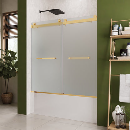 LIBERTY 59" x 59" Tub Shower Door Double Sliding Bypass Sliding Bathtub Door