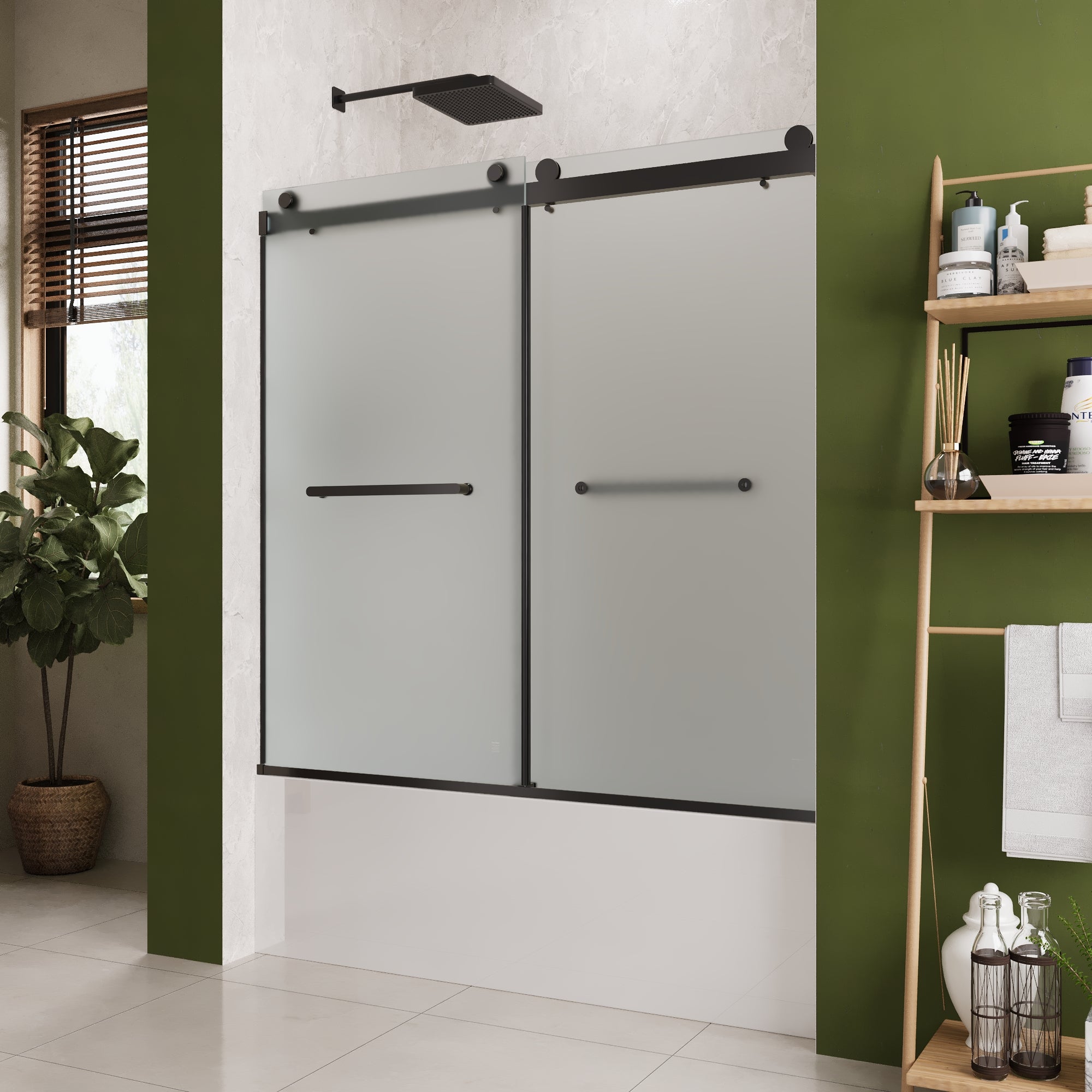 LIBERTY 59" x 59" Tub Shower Door Double Sliding Bypass Sliding Bathtub Door