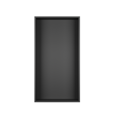 DeerValley 12" x 24" Single Shelf Shower Niche with Drainage Slope, Matte Black, White, or Stainless Steel Finish - Recessed Wall Bathroom Niche, No Tile Required