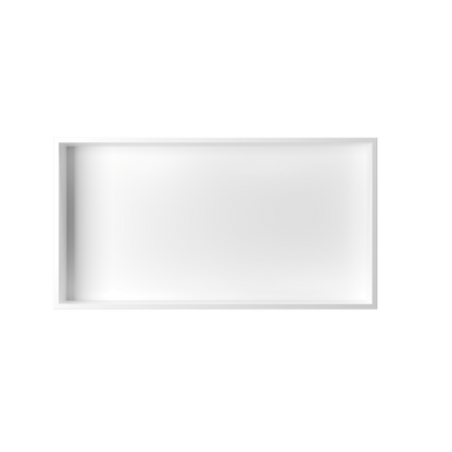 DeerValley 12" x 24" Single Shelf Shower Niche with Drainage Slope, Matte Black, White, or Stainless Steel Finish - Recessed Wall Bathroom Niche, No Tile Required