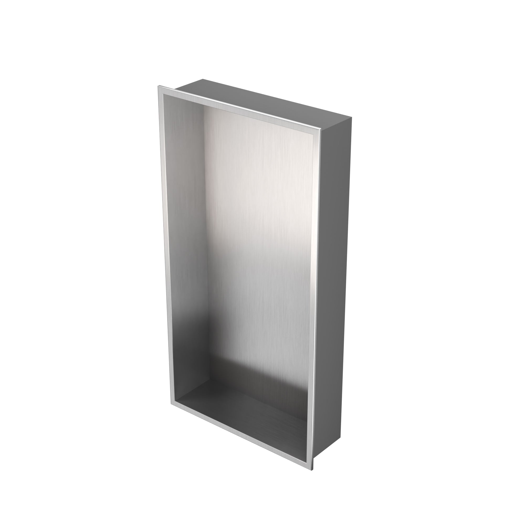 DeerValley 12" x 24" Single Shelf Shower Niche with Drainage Slope, Matte Black, White, or Stainless Steel Finish - Recessed Wall Bathroom Niche, No Tile Required