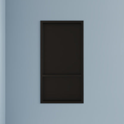 DeerValley 12" x 24" Double Shelf Shower Niche with Drainage Slope, Matte Black, White, or Stainless Steel Finish - Recessed Wall Bathroom Niche, No Tile Required