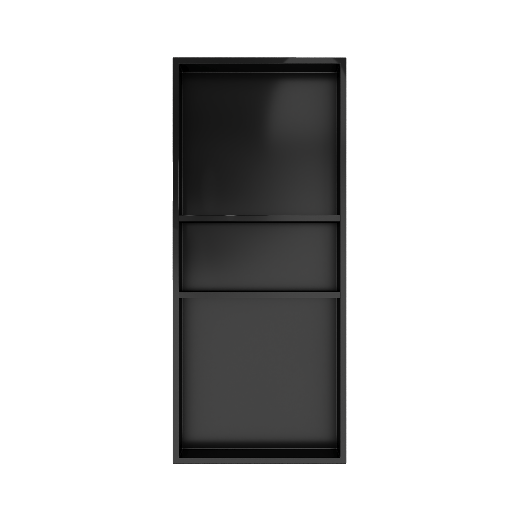 DeerValley 13" x 31" Triple Shelf Shower Niche with Drainage Slope, Matte Black, - Recessed Wall Bathroom Niche, No Tile Required