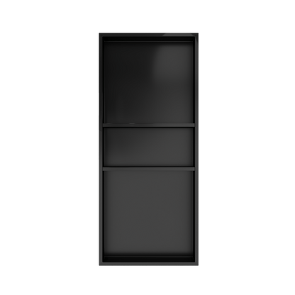 DeerValley 13" x 31" Triple Shelf Shower Niche with Drainage Slope, Matte Black, - Recessed Wall Bathroom Niche, No Tile Required