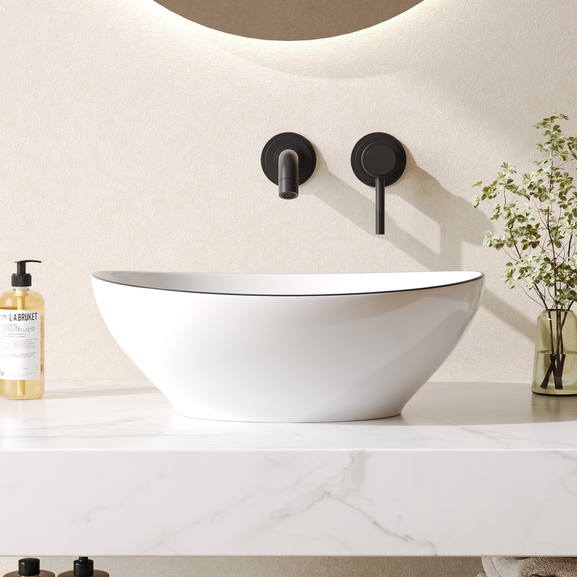 HORIZON Oval Vessel Bathroom Sink, Without Overflow With Multiple Colors